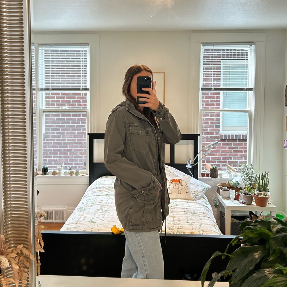 Olive Green Cargo Jacket - image 2